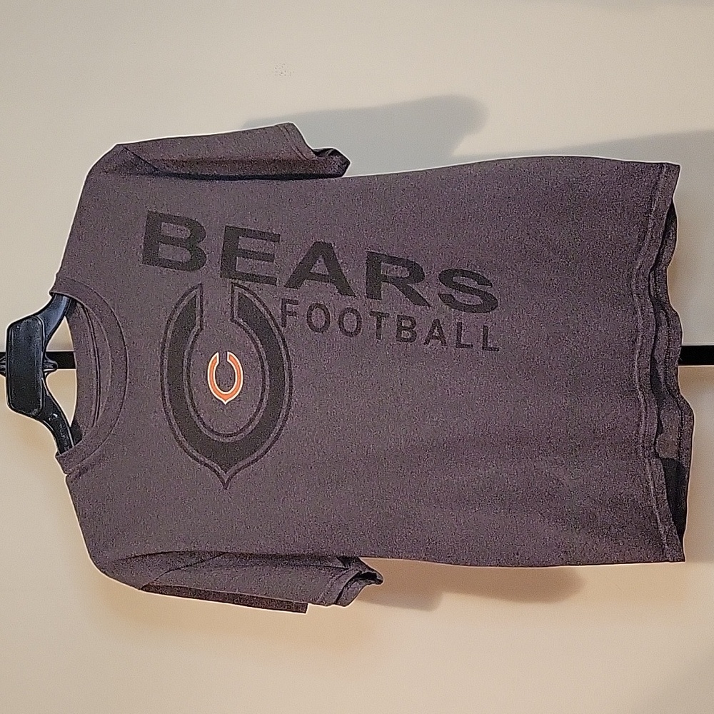 Chicago Bears T-Shirt Mens L NFL Team Apparel Gray Logo Print Short Sleeve